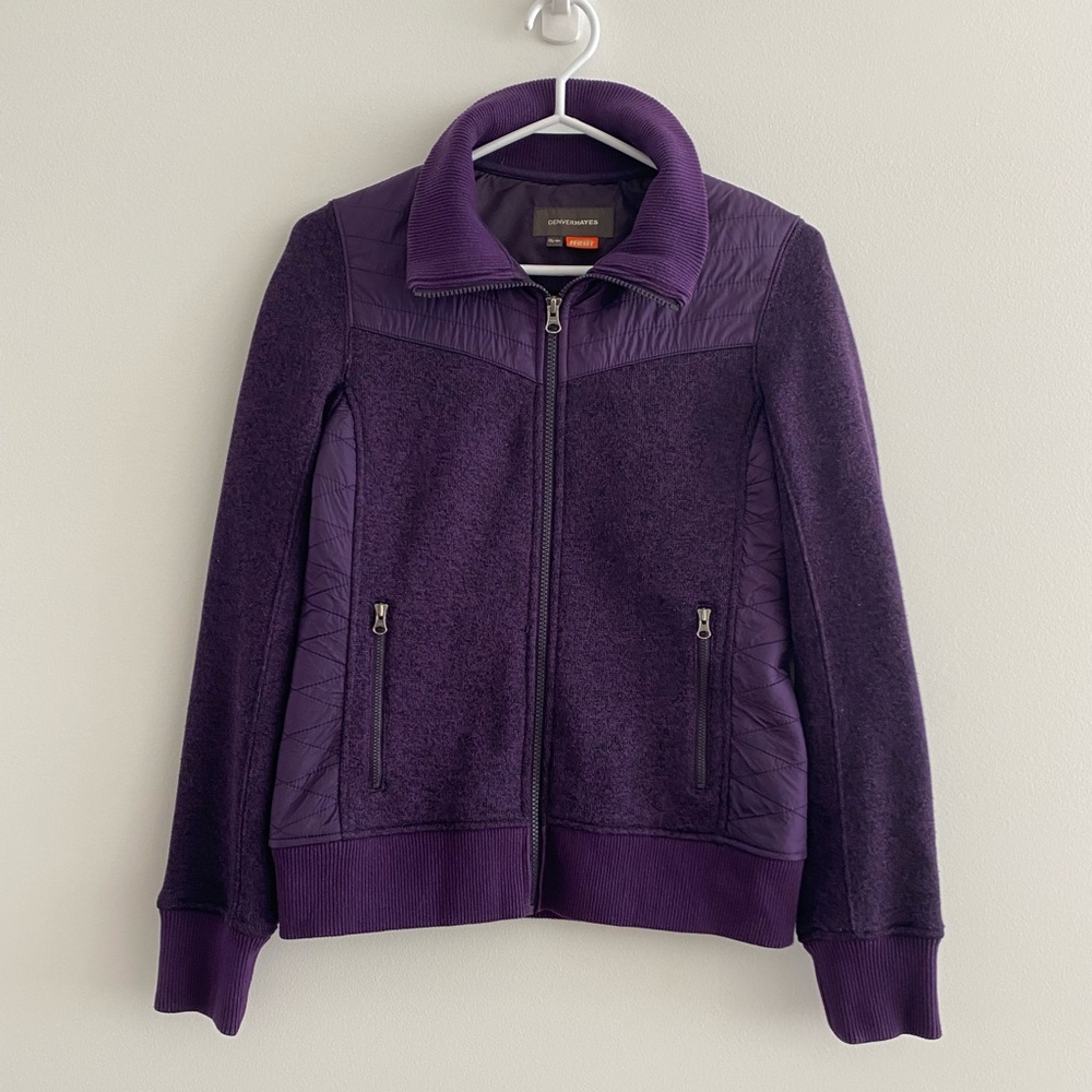Denver Hayes T-Max Purple Zip-Up Sweater, Size S